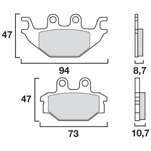Brembo Organic Rear Brake PadsRef : 07GR5209