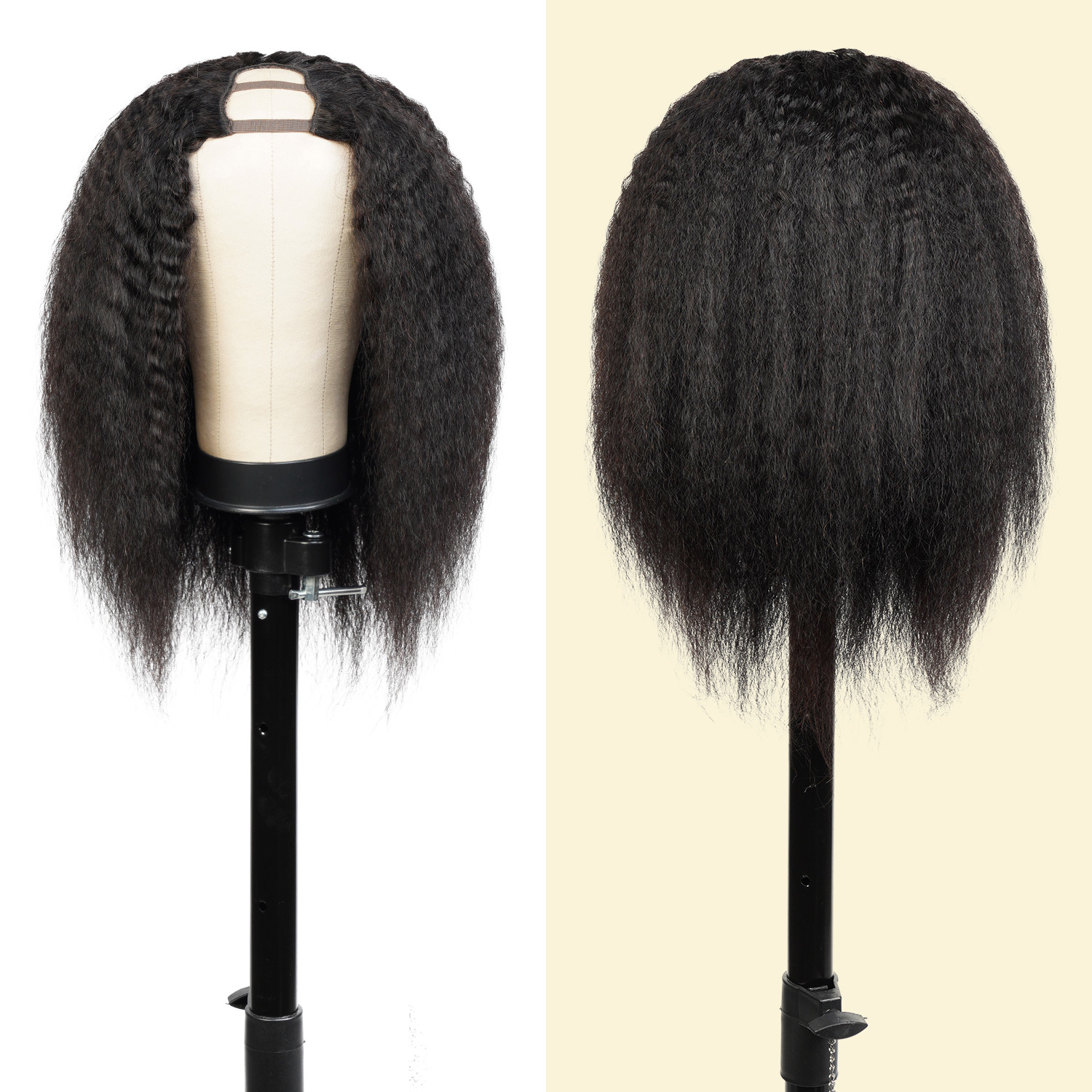 Diva Queen Virgin Human Hair U-Part Clip Wig Kinky Straight 16