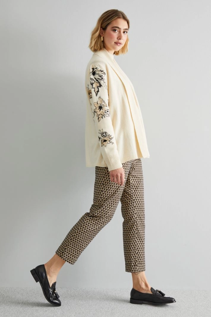 Cardigan with sequin embroidery - MILK BLACK GOLD