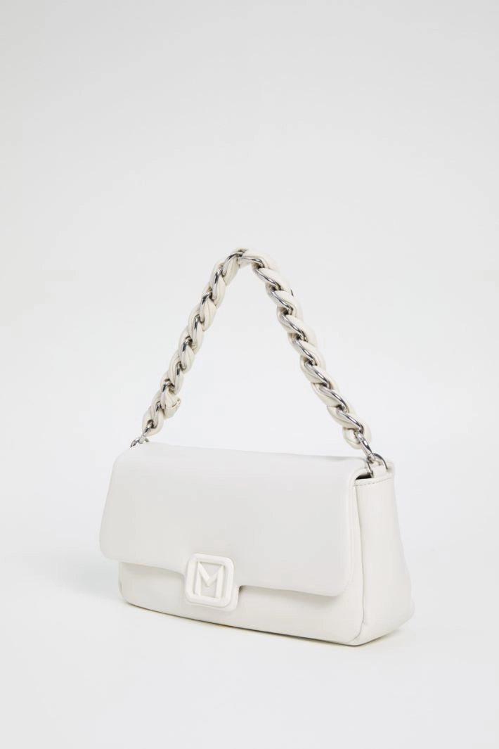 Bag with woven handle - WHITE