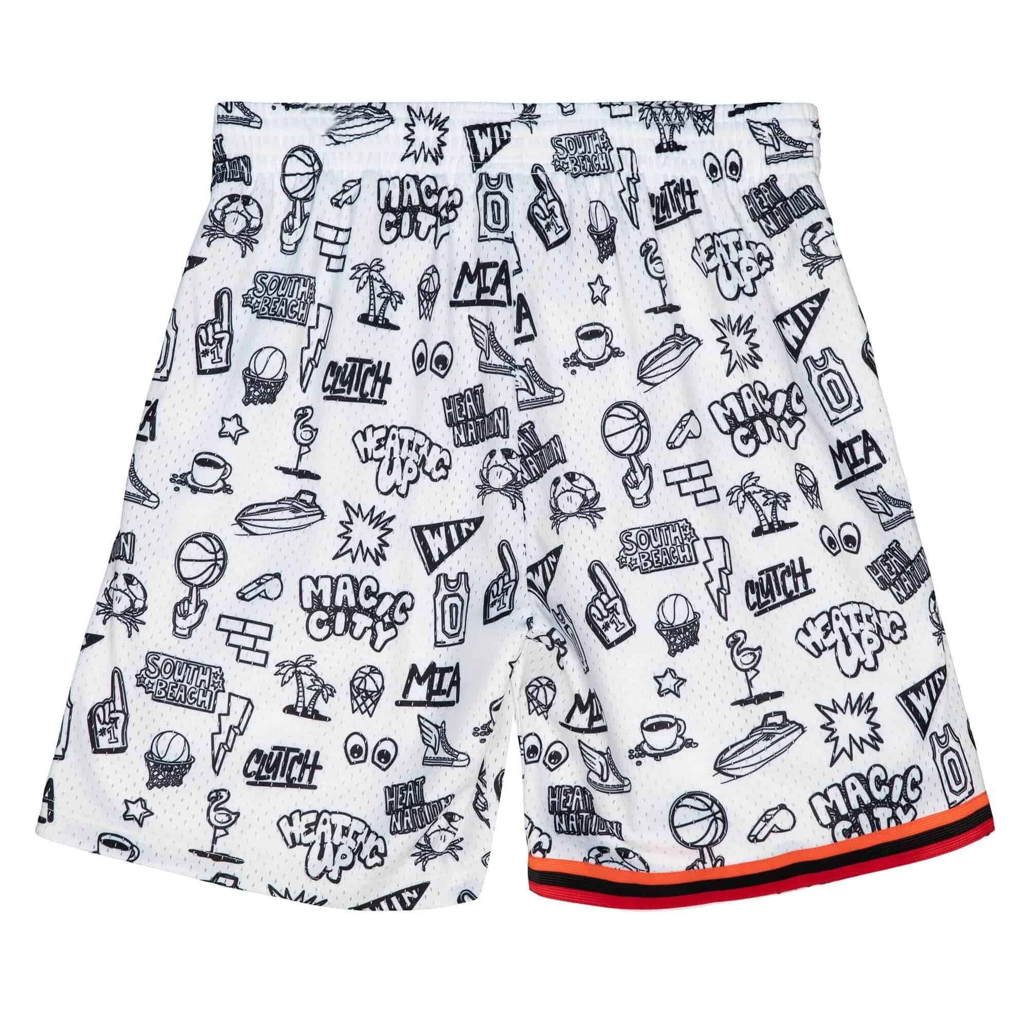 Miami Heat Doodle Mitchell & Ness Swingman NBA Shorts