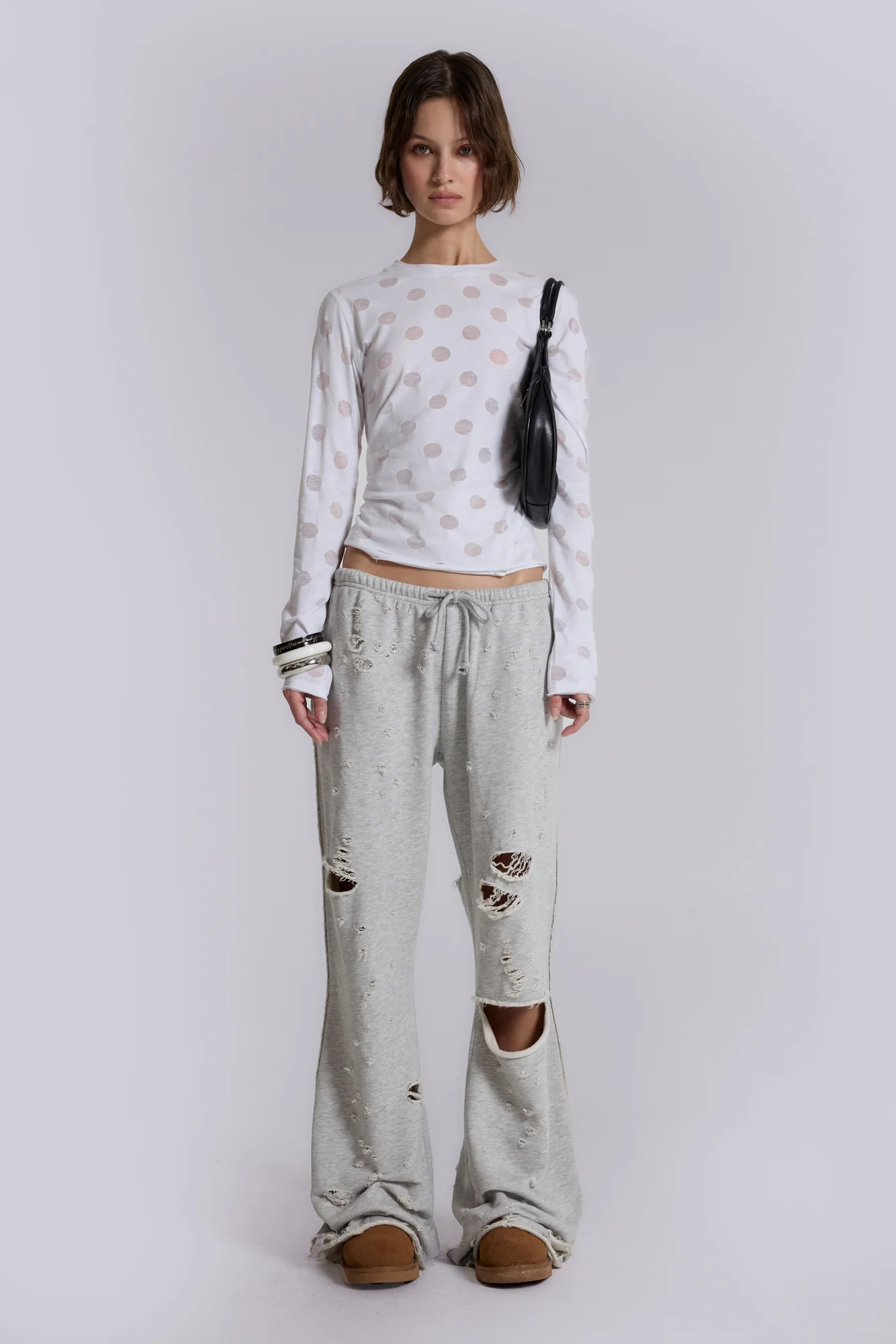 Cleo Distressed Slouchy Bootcut Jogger