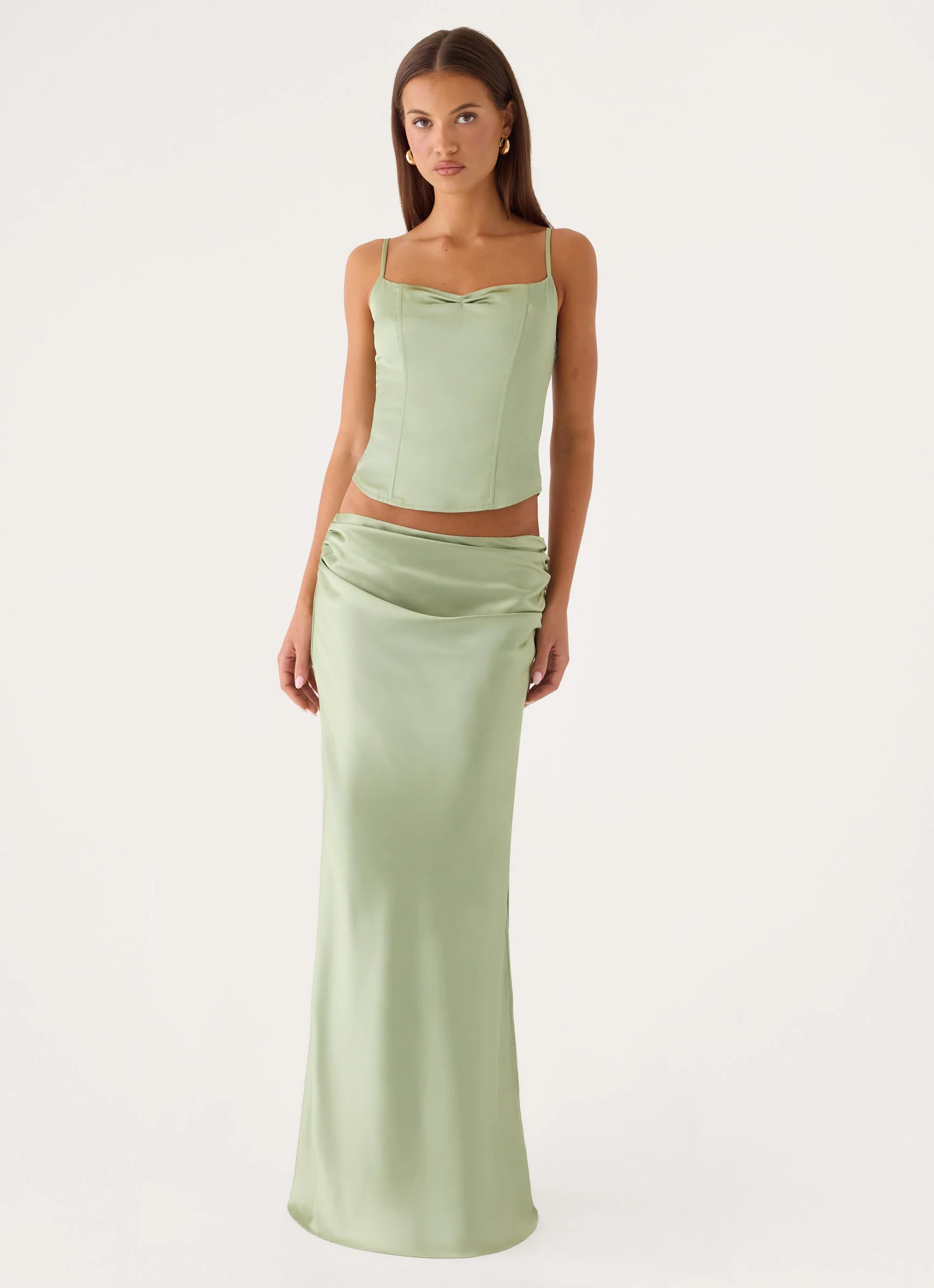 Belle Chime Maxi Skirt - Sage