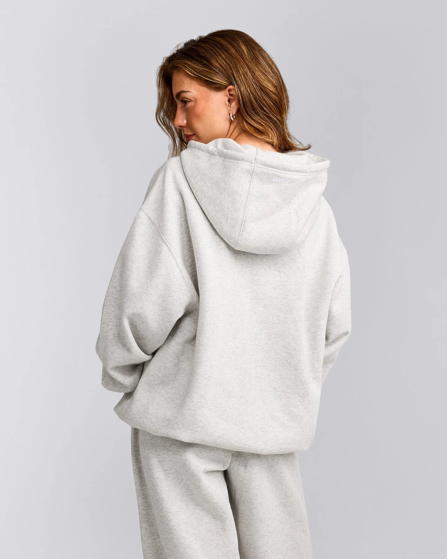 Foundations Cosy Oversized Hoodie | Light Grey Marl