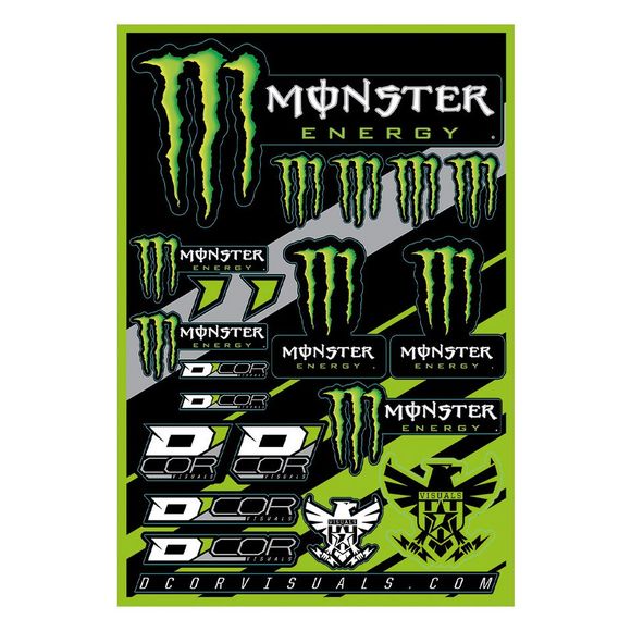 D'cor Monster Energy Sticker Sheet - Black / GreenRef : DCO0024 / 40-90-102