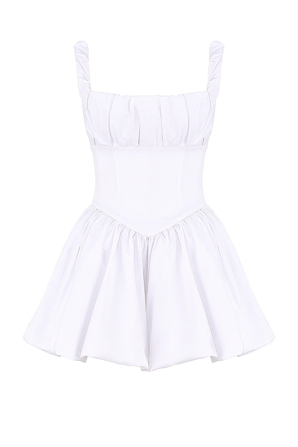 white cotton tulle mini dress