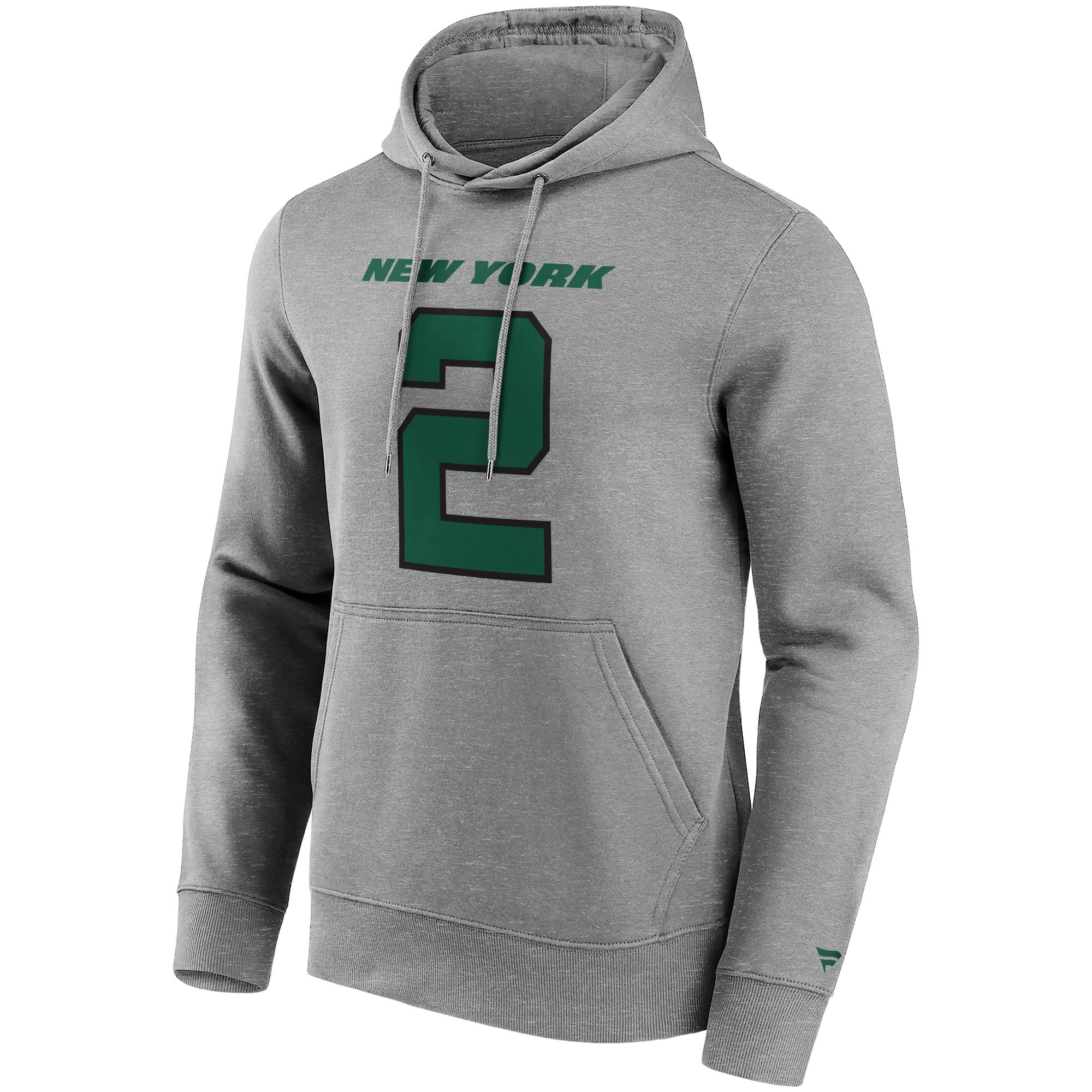Zach Wilson #2 New York Jets Iconic Player NFL Hoodie Grey