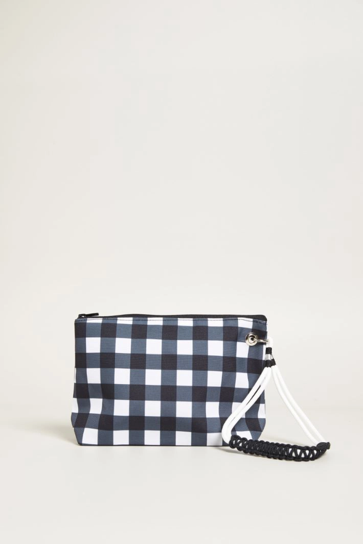 Printed vichy envelope bag - BLACK