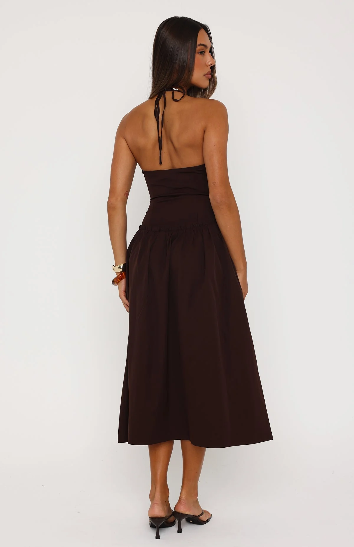 Hot Honey Haze Midi Dress Chocolate