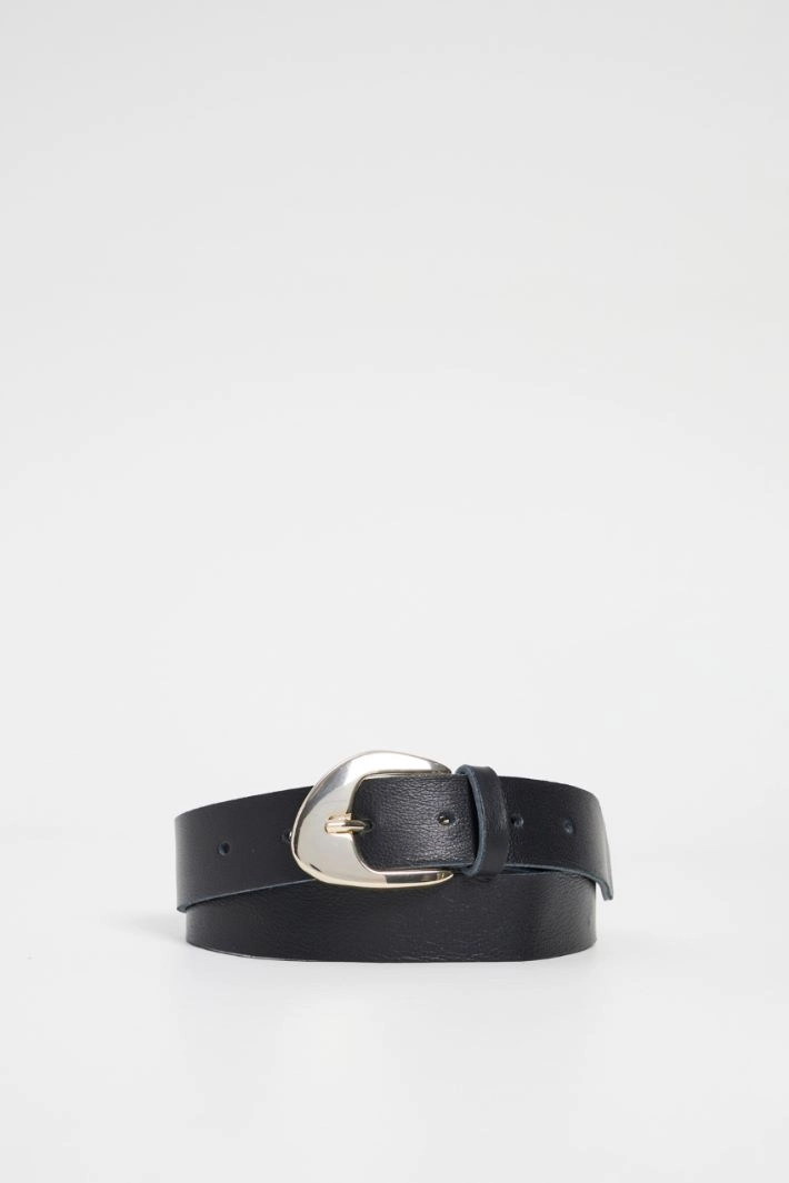 Belt with asymmetric buckle - BLACK