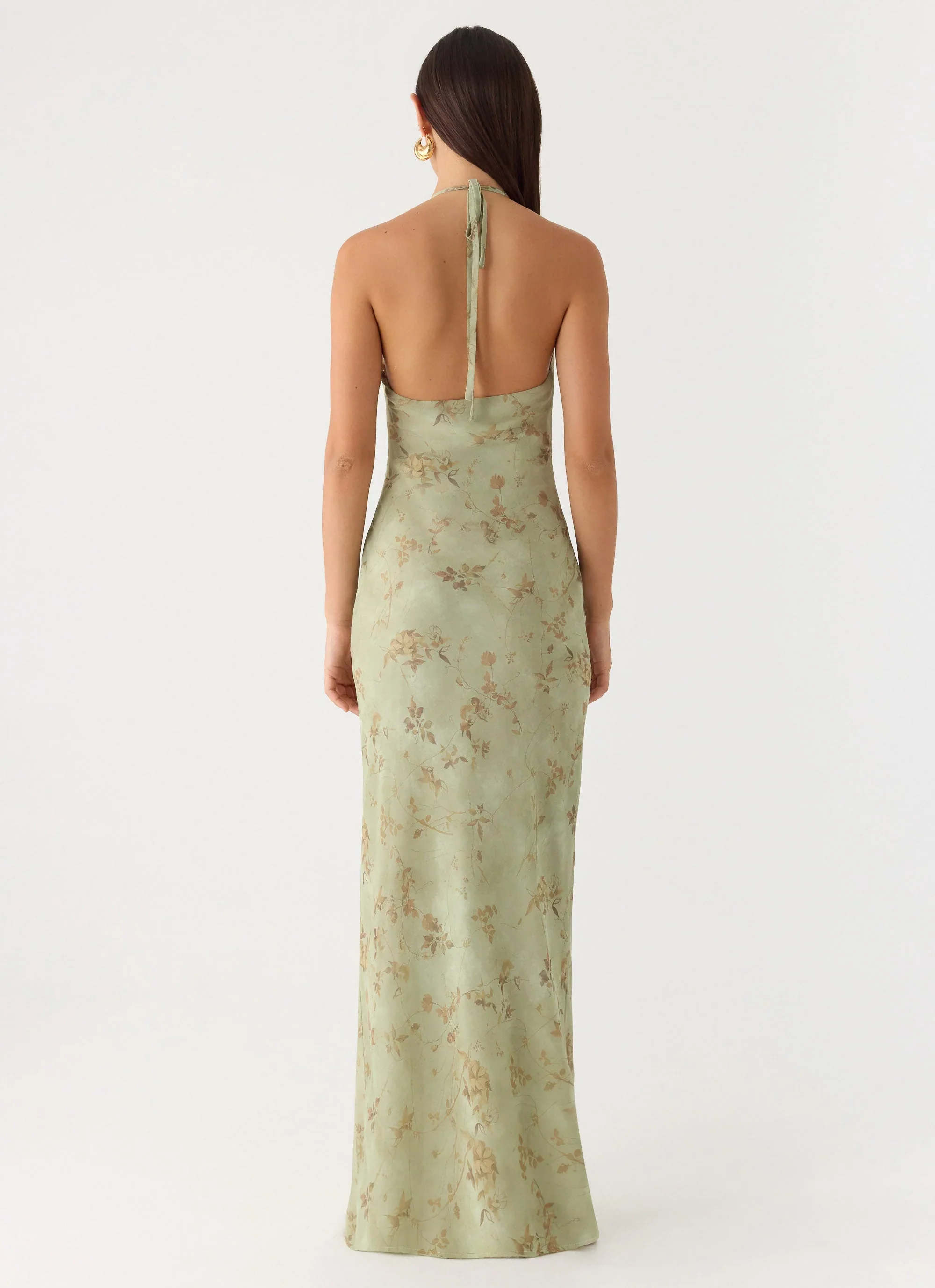 Ultra Quiet Halter Maxi Dress - Wispy Fern