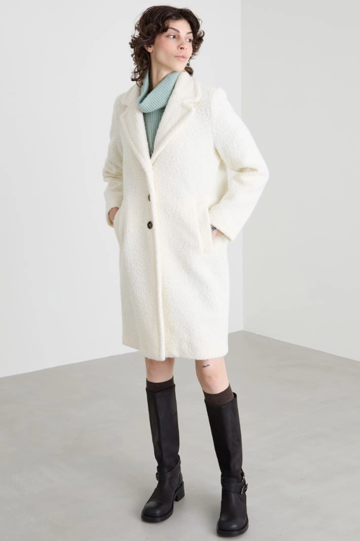 Bouclé coat - CREAM