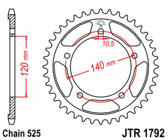 Crown JT. Standard steel 1792 - 525Ref: Jtc00225A / 1075505002