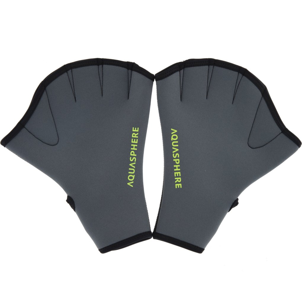 AQUASPHERE Swim Gloves - Black/Bright Yellow