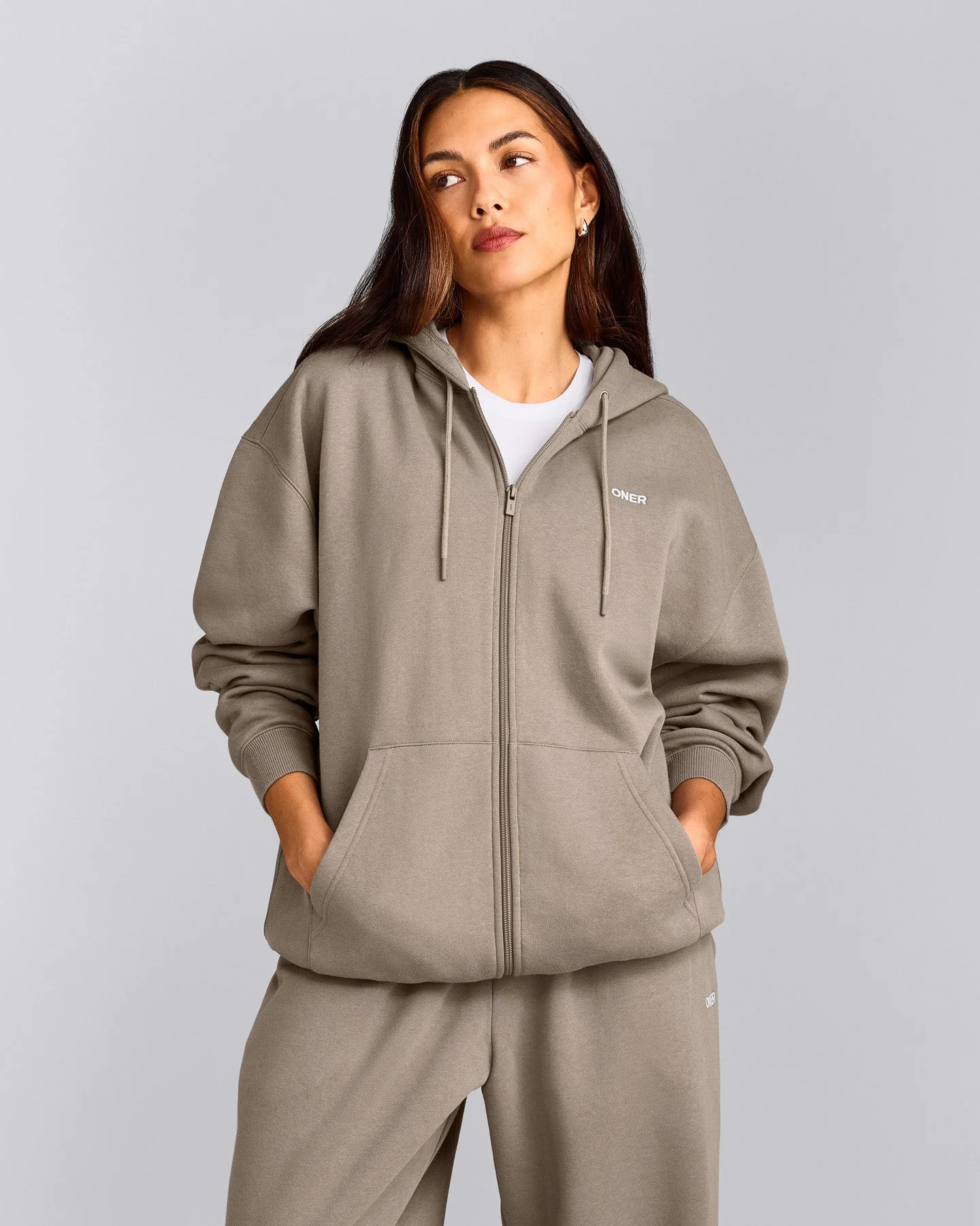 Foundations Cosy Oversized Zip Through Hoodie | Minky