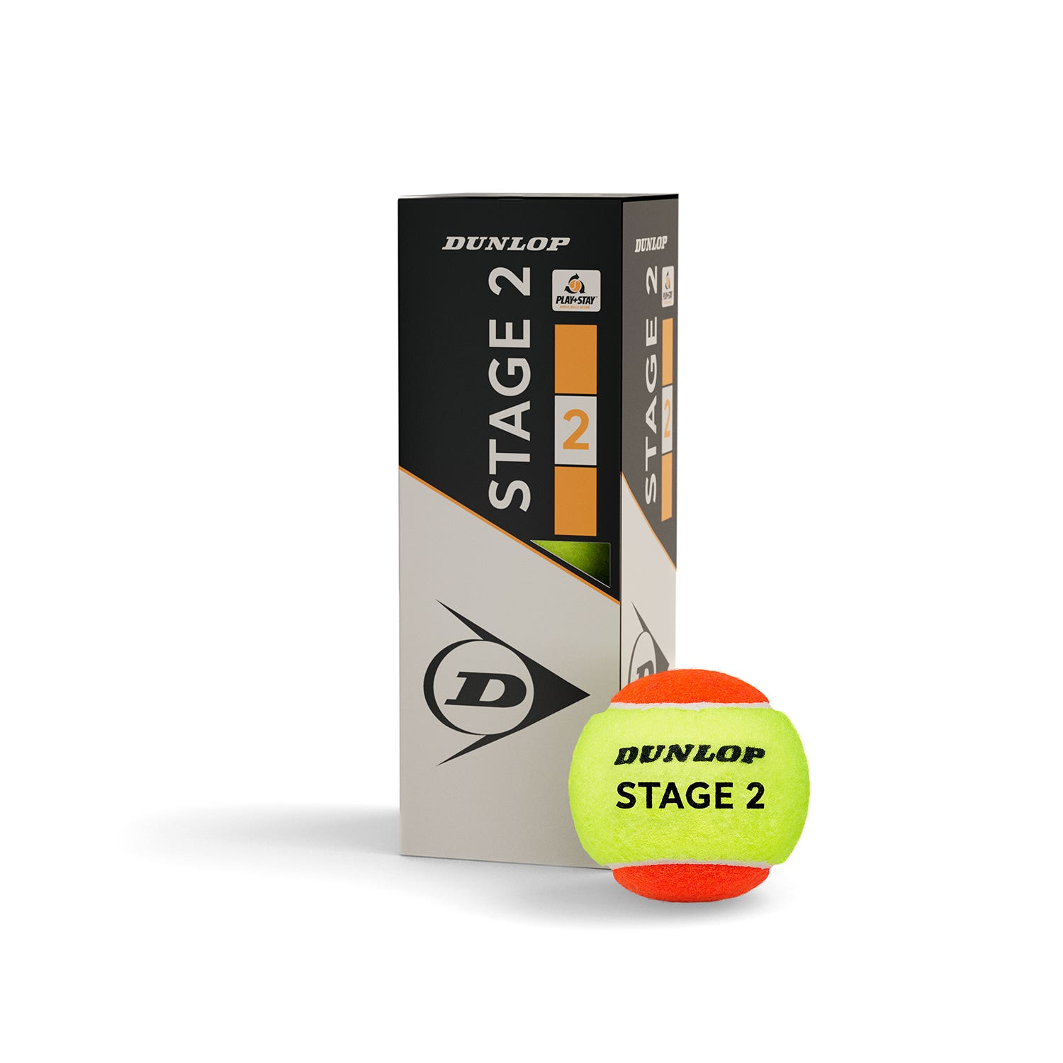CAN OF 3 DUNLOP STAGE 2 ORANGE BALLS