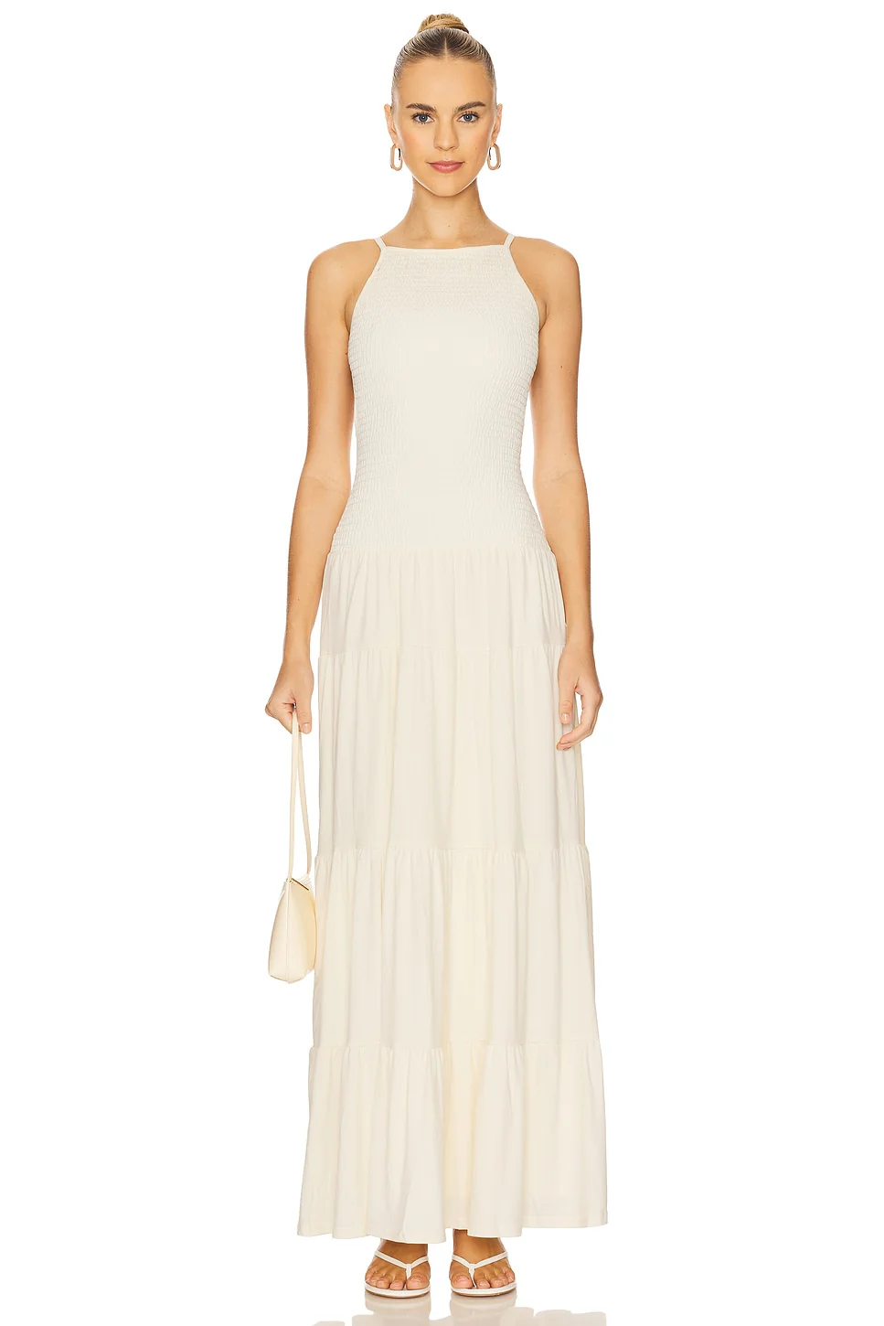 Smocked Drop Waist Maxi Dress