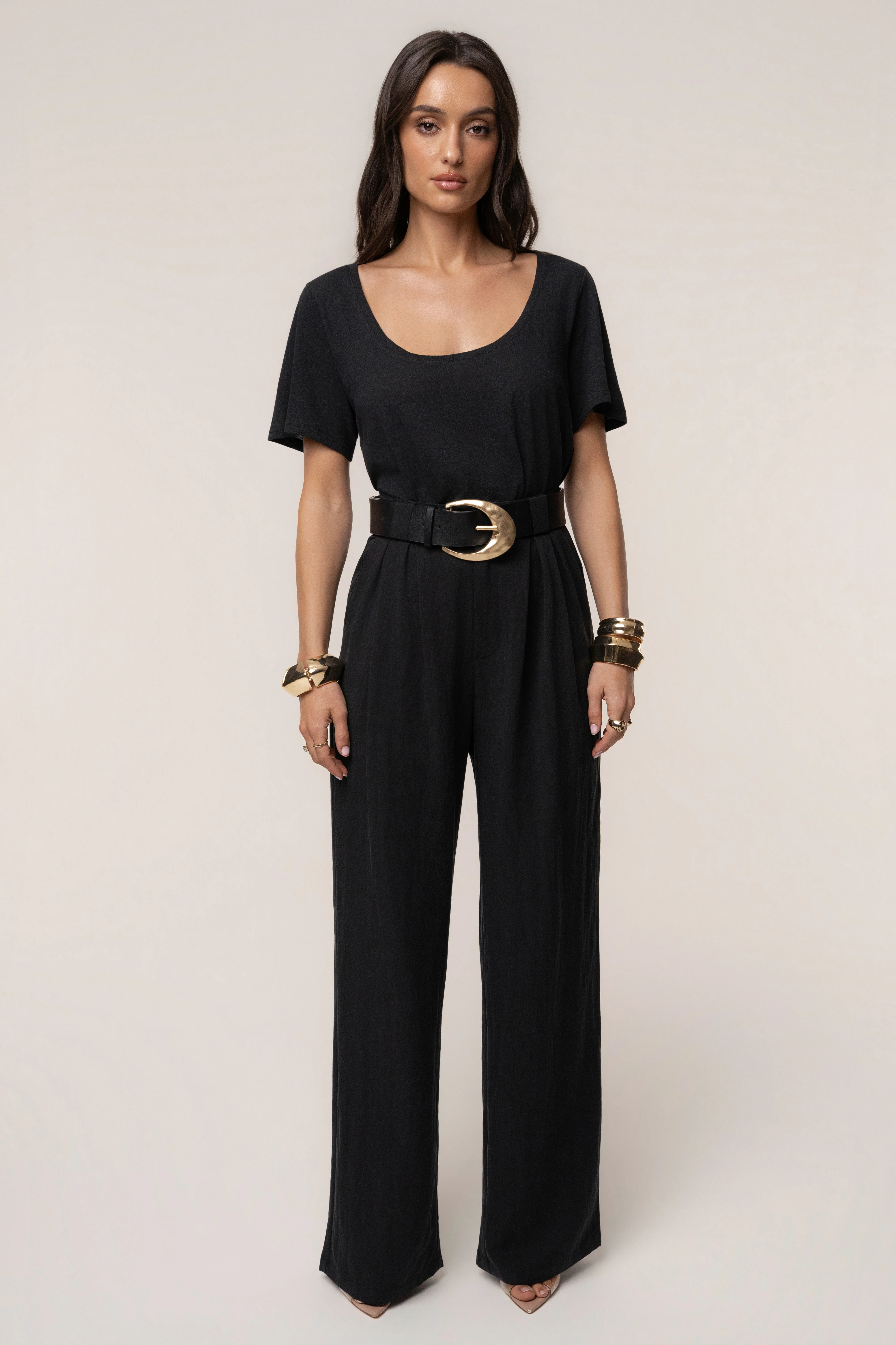 Black At Ease Scoop Top