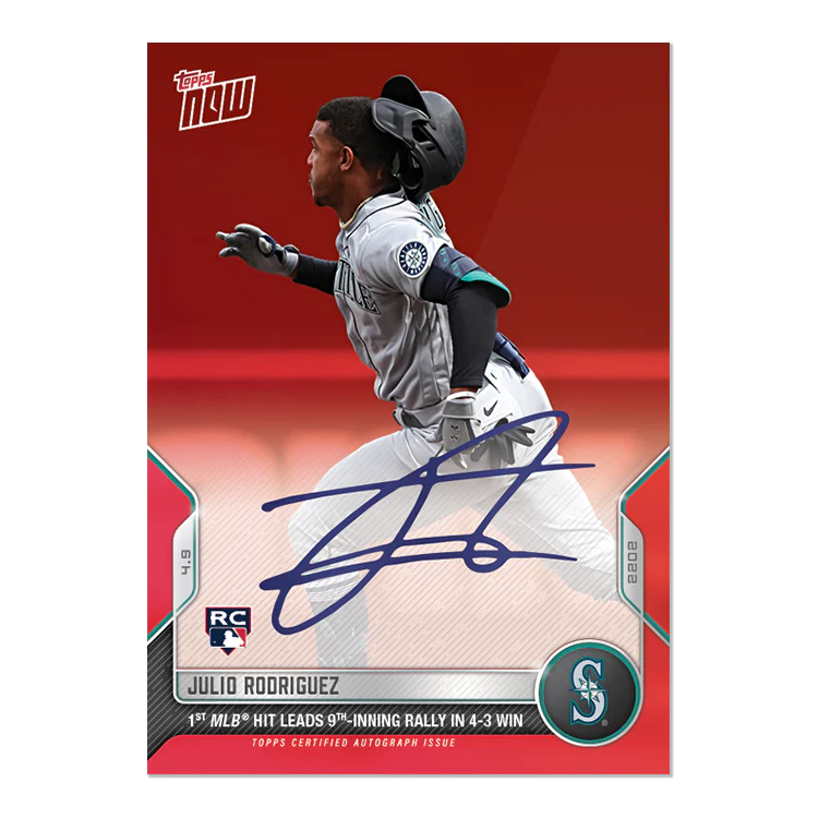 On-Card Auto # to 10 - Julio Rodriguez - 2022 MLB TOPPS NOW® Card 17D