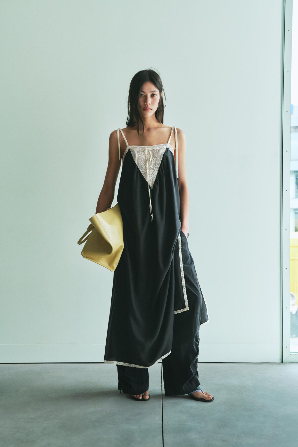 Black silk lace strappy dress