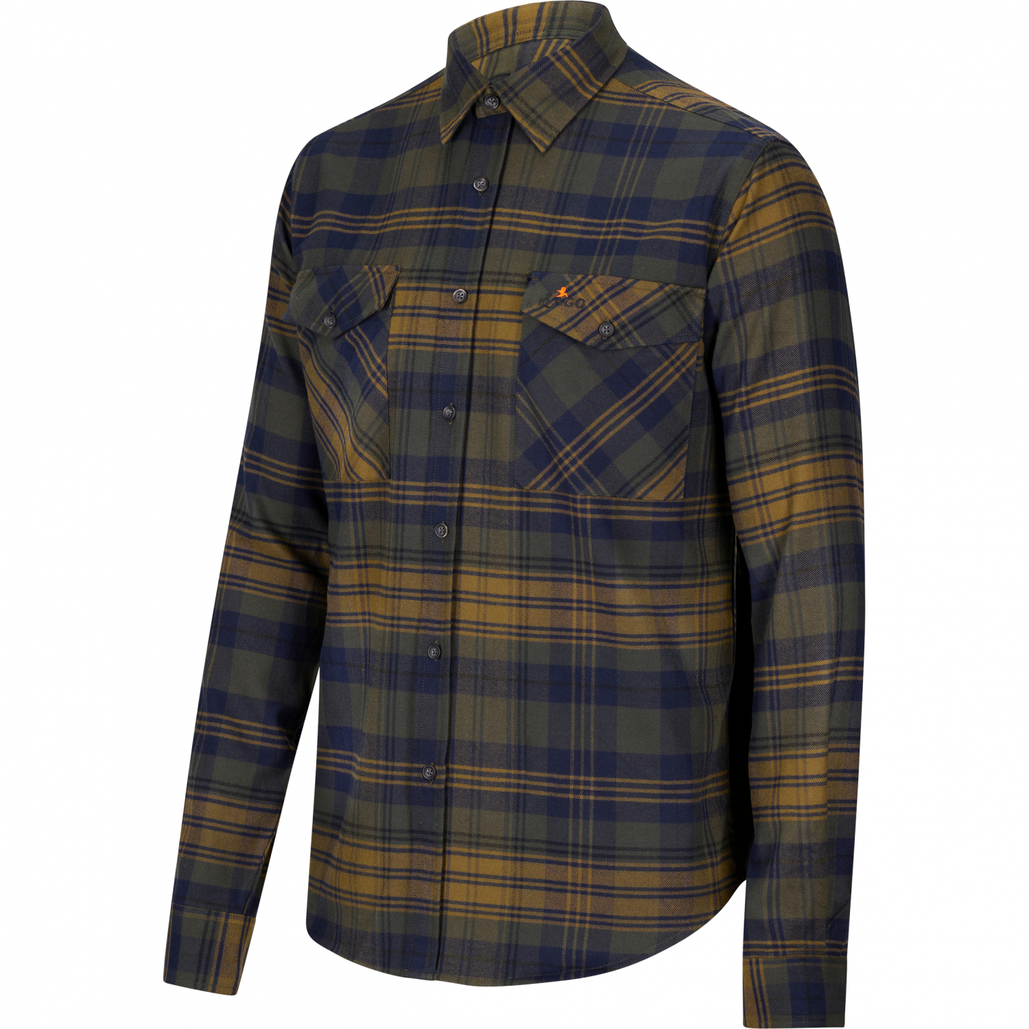 il Lago Prestige Outdoor Flannel Shirt Torben Men (Olive\/Blue)