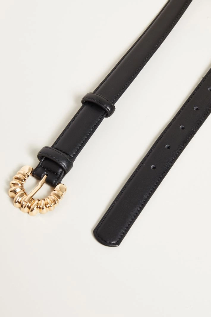 Belt with torchon buckle - BLACK