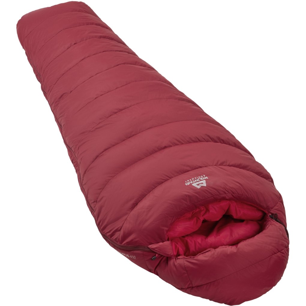 Mountain Equipment Olympus 450 Regular Sleeping Bag Women ME-006082 - zip left - rhubarb