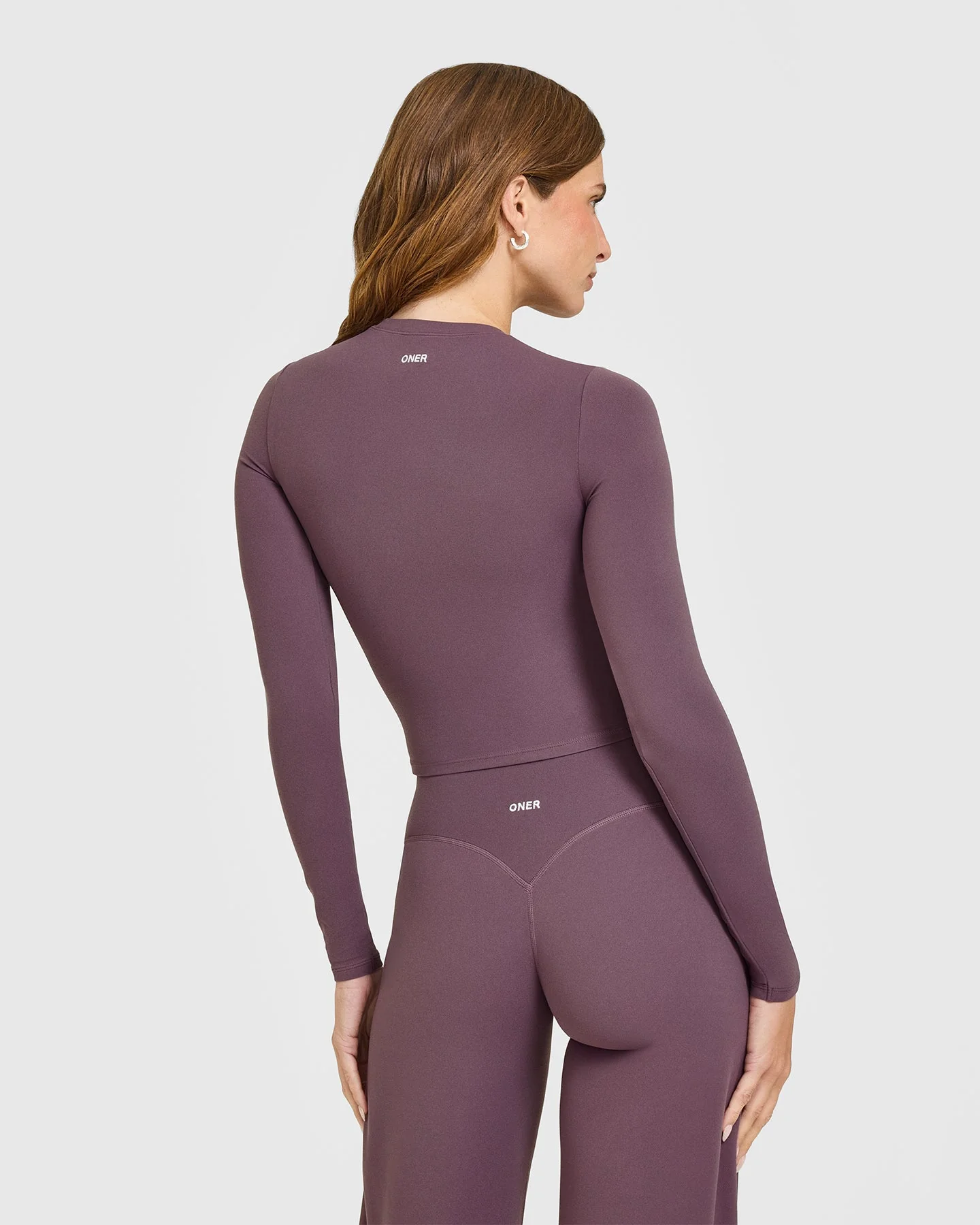 SoftMotion™ Long Sleeve Mid Top with White Logo | Vintage Purple