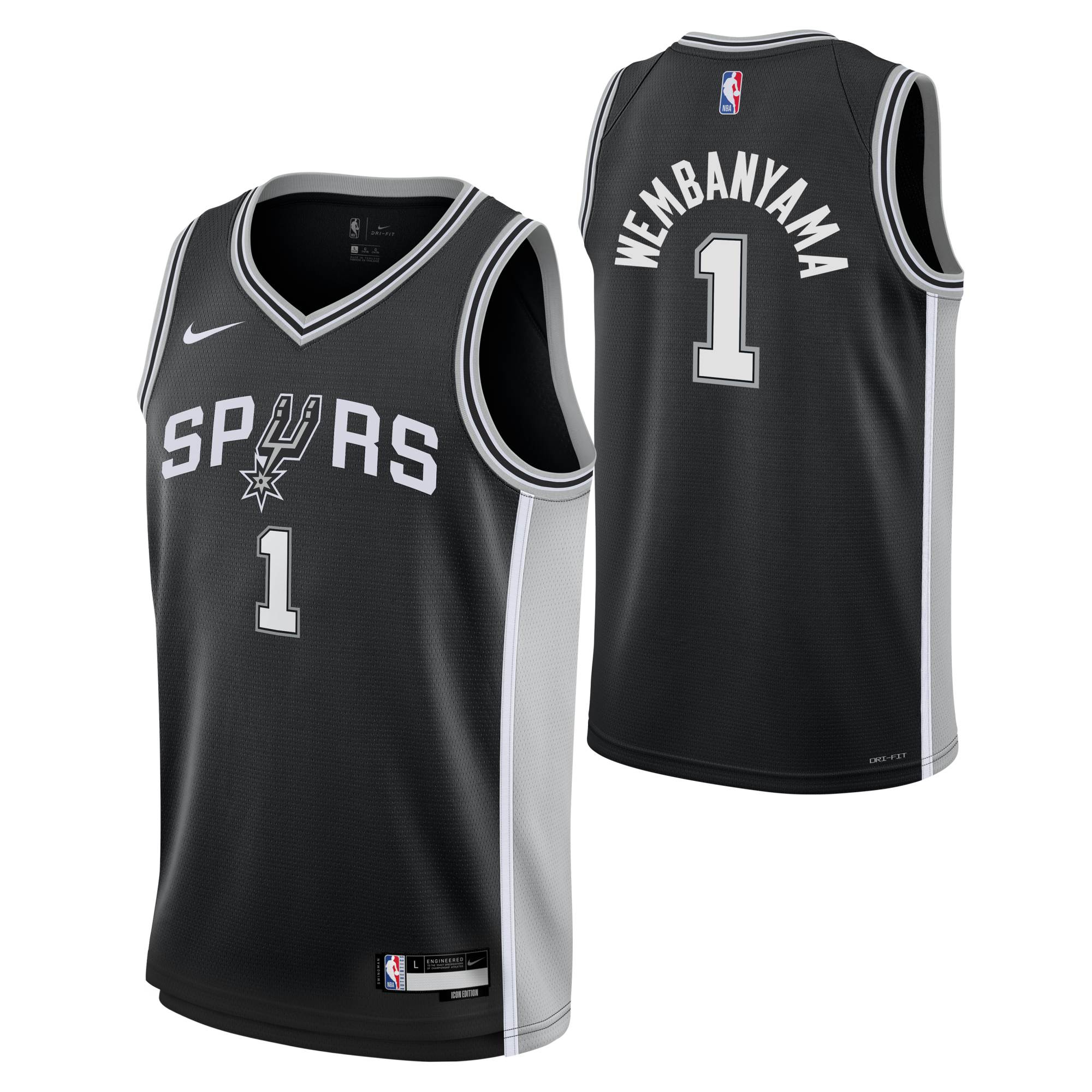 Victor Wembanyama #1 San Antonio Spurs Nike Swingman NBA Jersey Black (YOUTH)