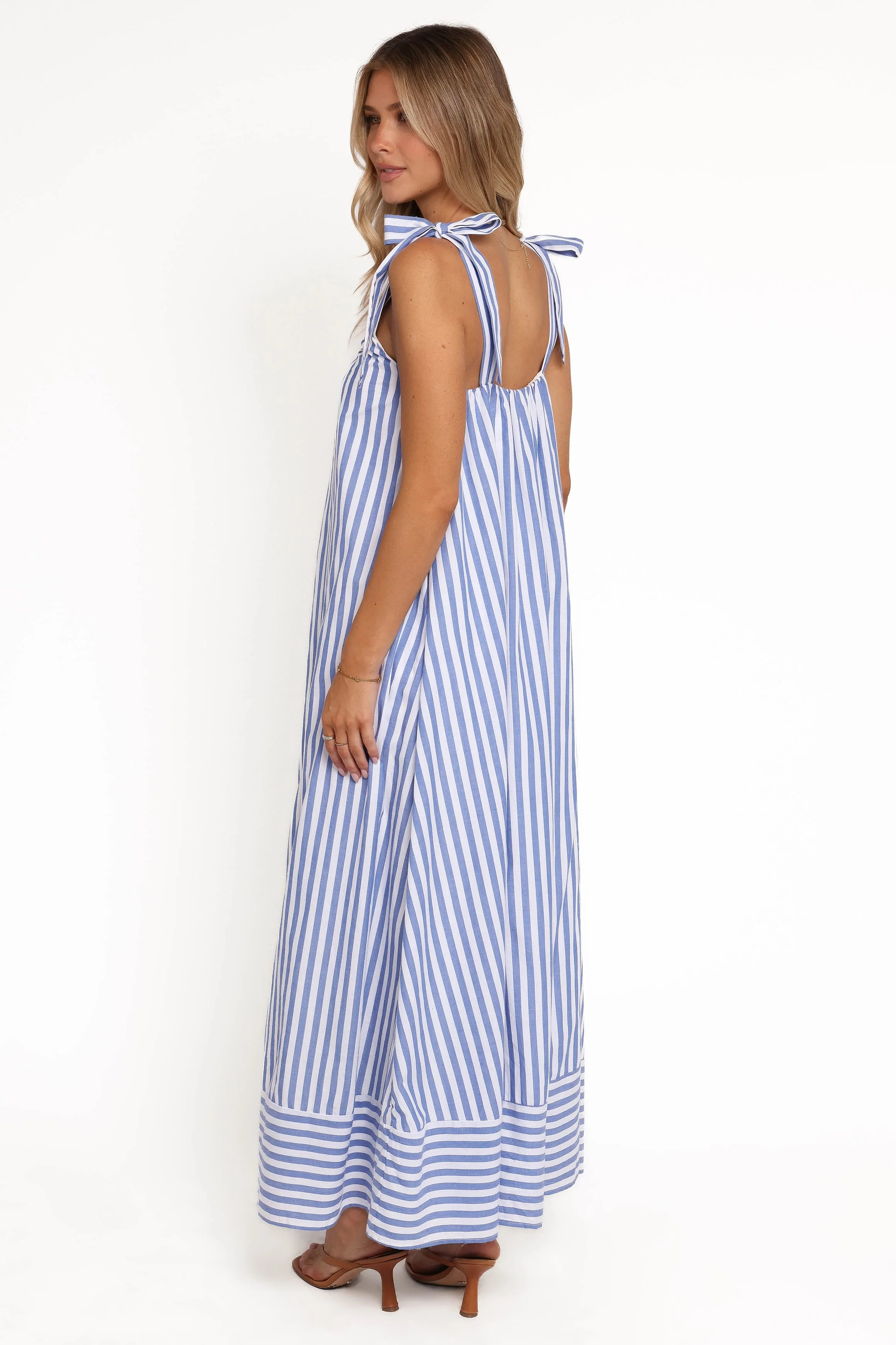 Amber Maxi Dress - Navy White Stripe