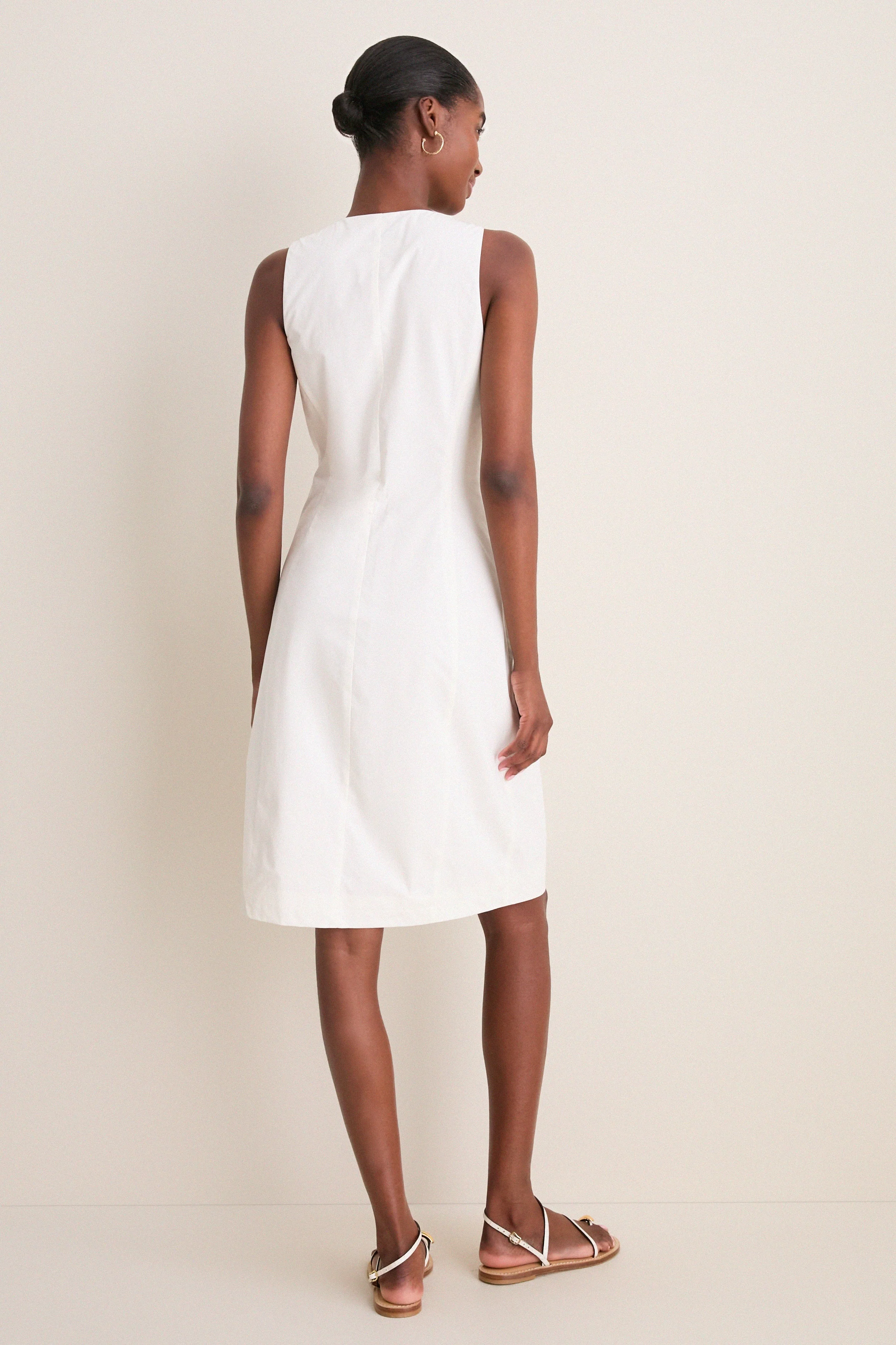 White Cotton Poplin Florence Dress