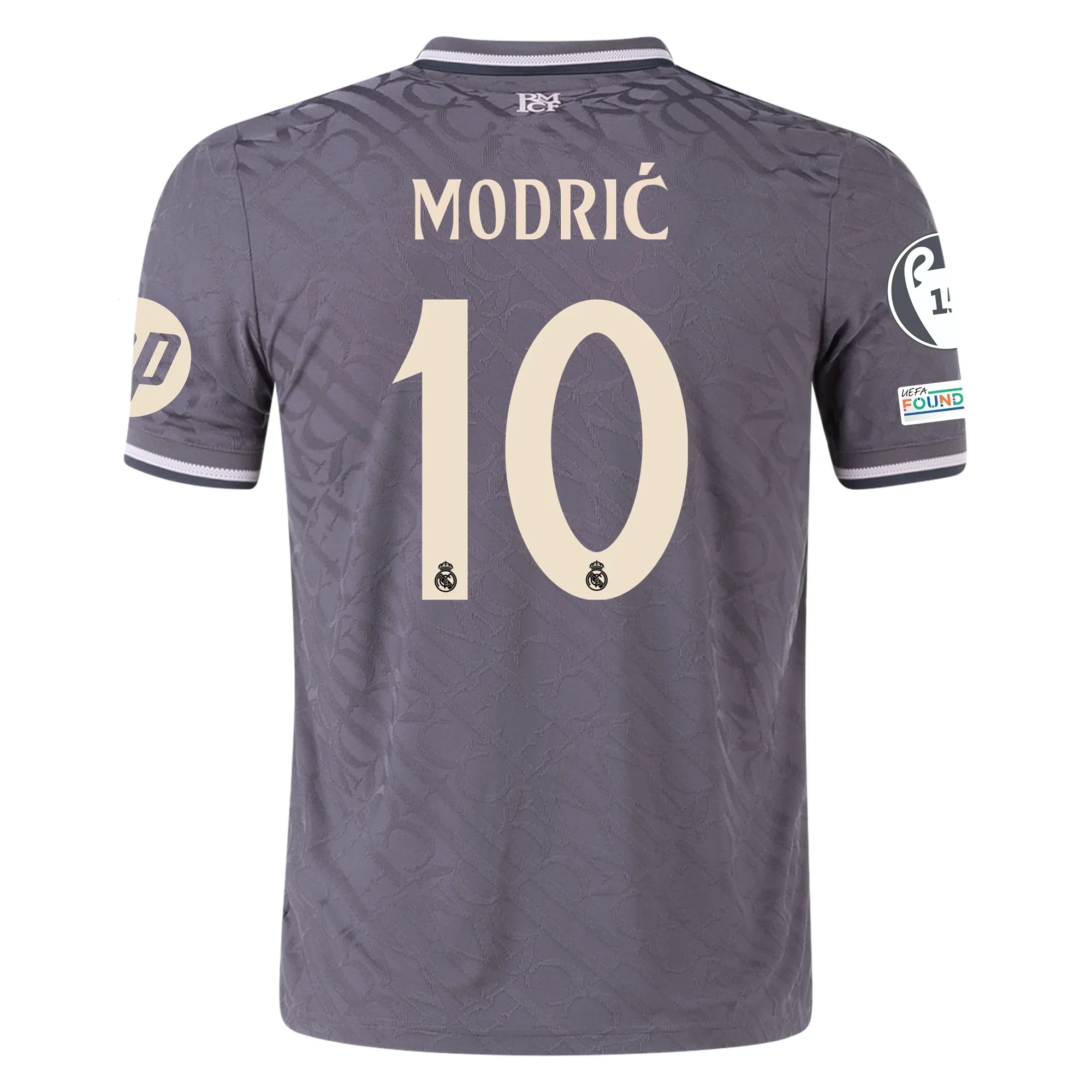 Men's Real Madrid Authentic Luka Modric Third Jersey w/ Champions League Patches 24/25 (Charcoal)