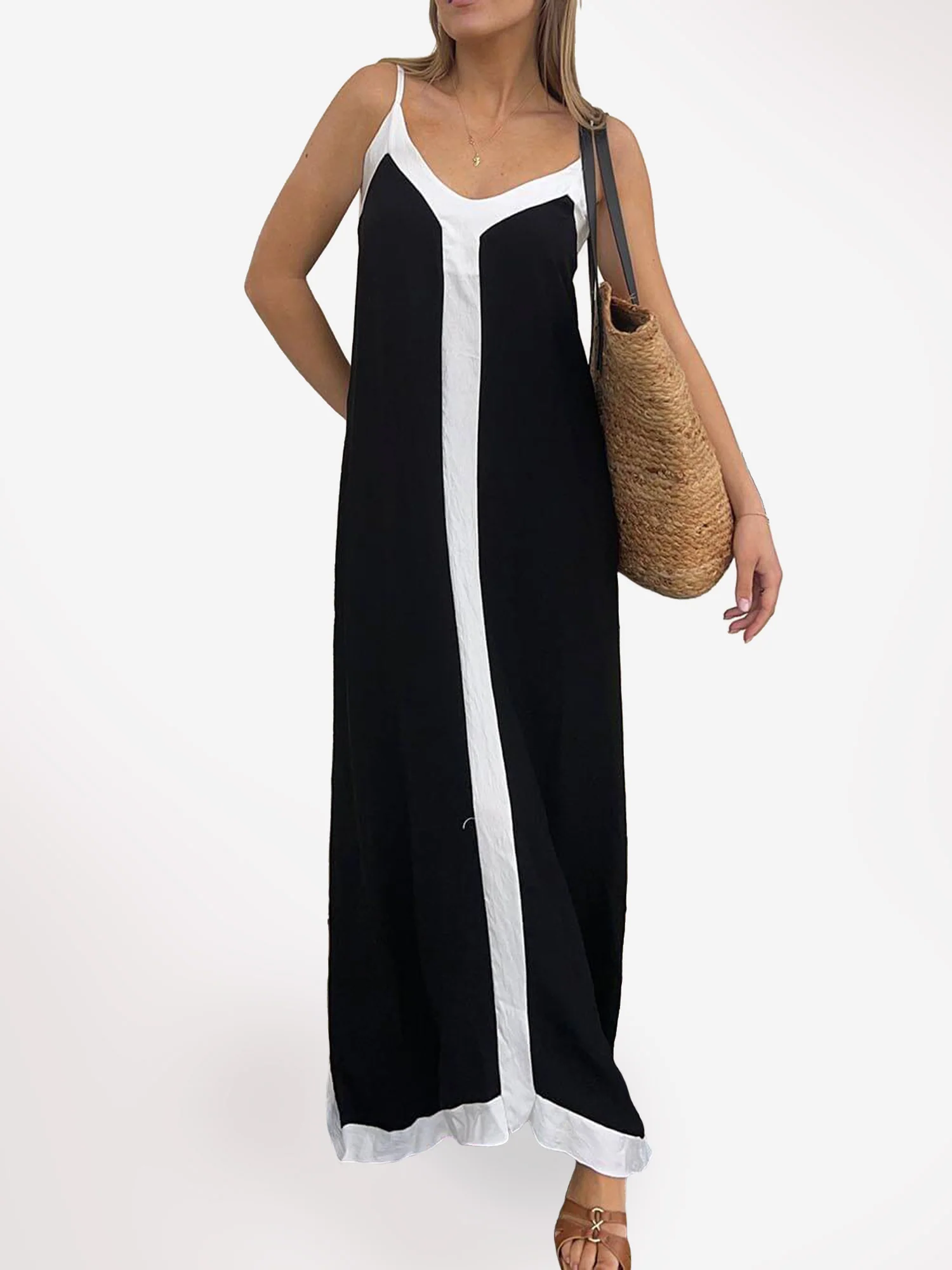 Contrast Midi Dress