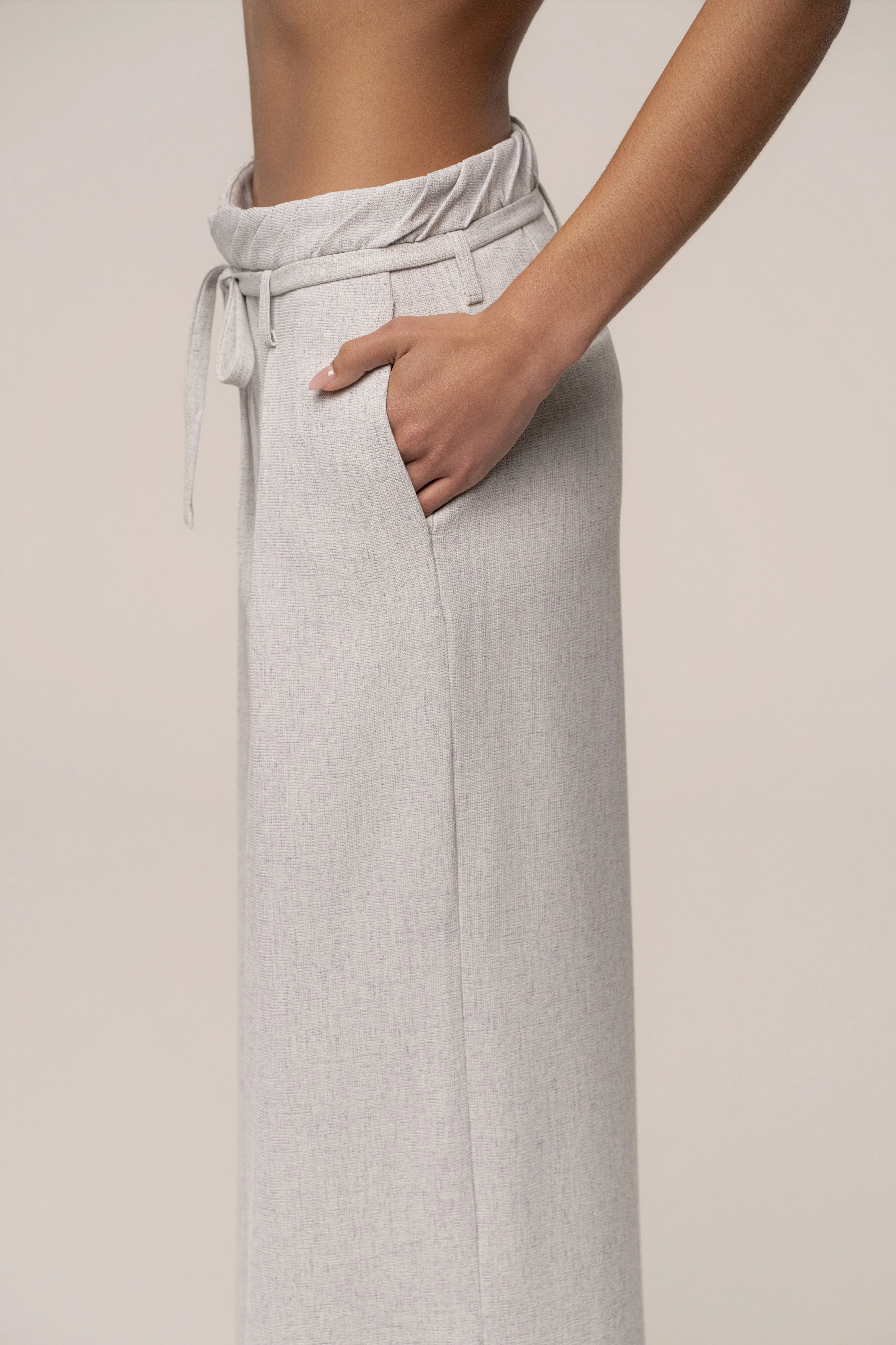 Heather Grey Refined Ease Wide Leg Pants