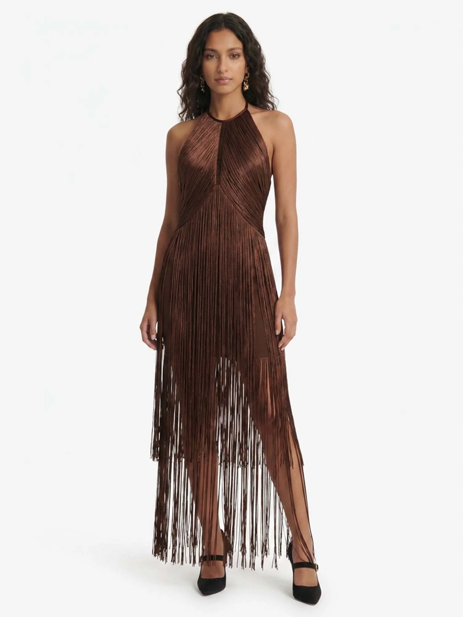 Fringe Cascade Midi Dress