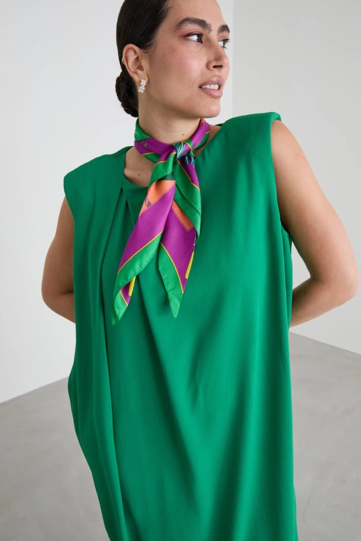 Silk twill scarf - FUCHSIA GREEN