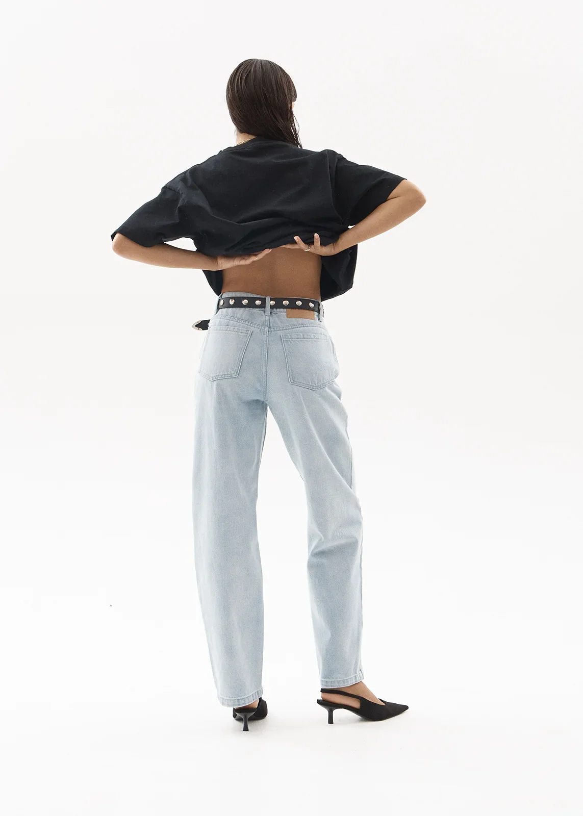 AFENDS Womens Leila - Straight Leg Jeans - Stone Blue