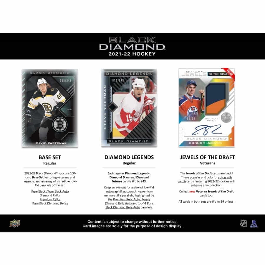 2021/22 Upper Deck Black Diamond NHL Hockey Hobby Box
