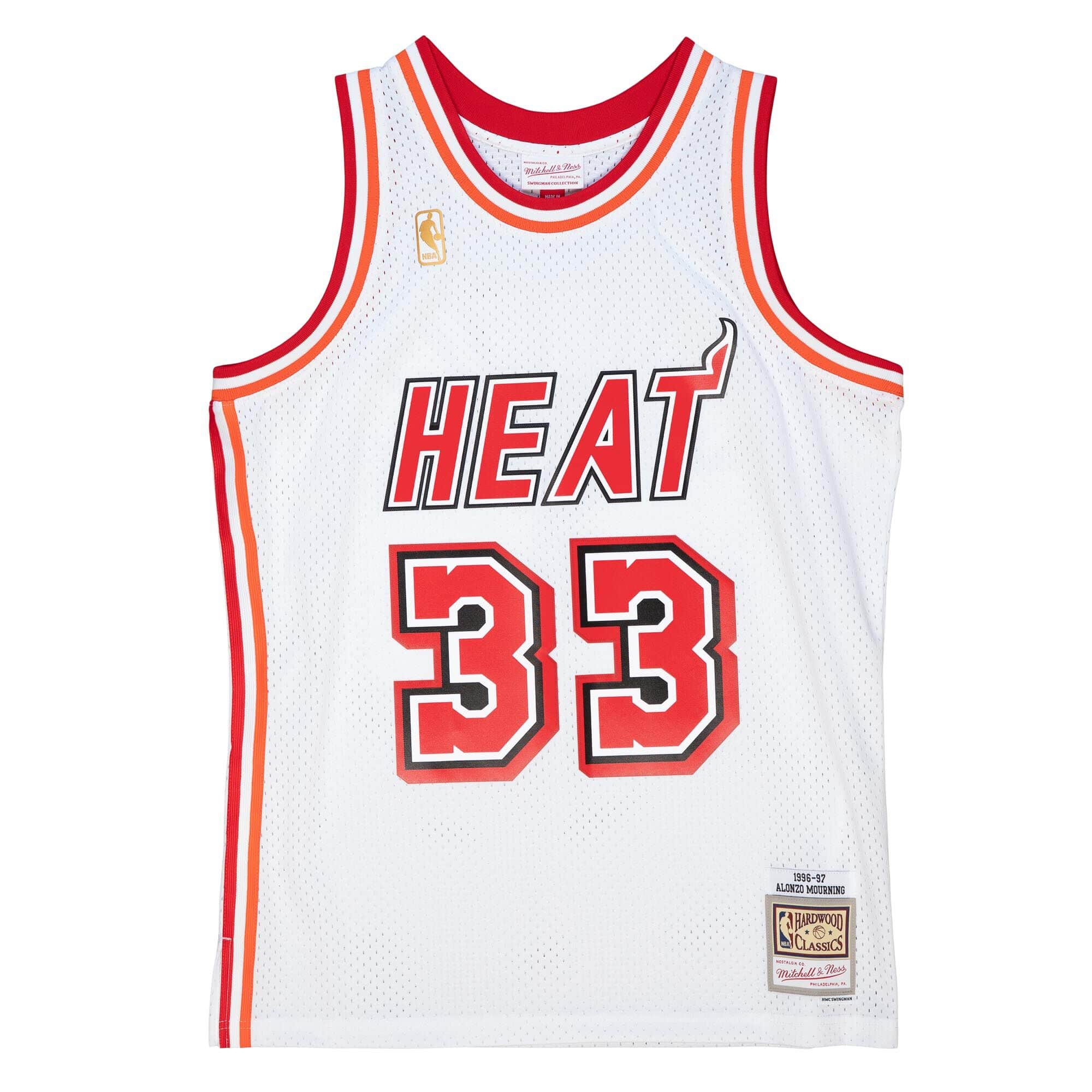 Alonzo Mourning #33 Miami Heat 1996-97 Mitchell & Ness Swingman NBA Jersey White