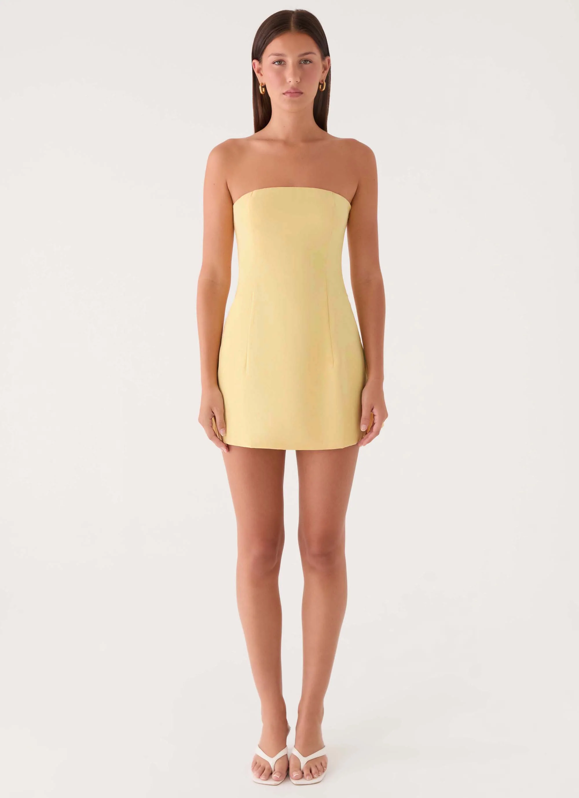 Della Strapless Mini Dress - Yellow