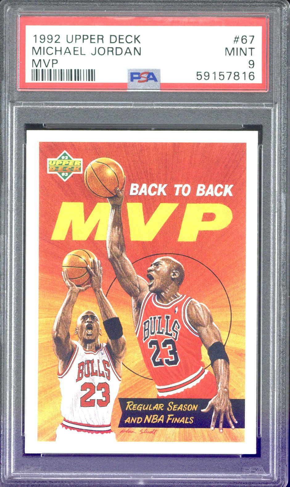 1992 Upper Deck Michael Jordan MVP #67 PSA 9