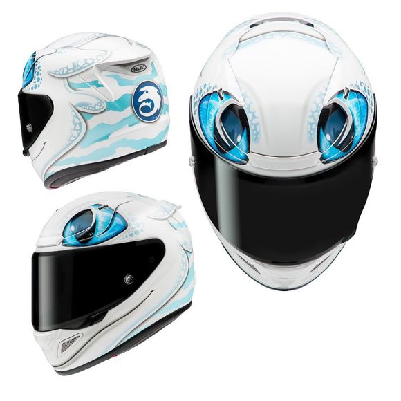 HJC RPHA 12 Full-Face Helmet - LIGHT FURY UNIVERSAL - White / BlueRef: HJ1287