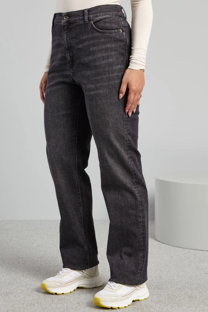 Stretch denim regular jeans - ANTHRACITE