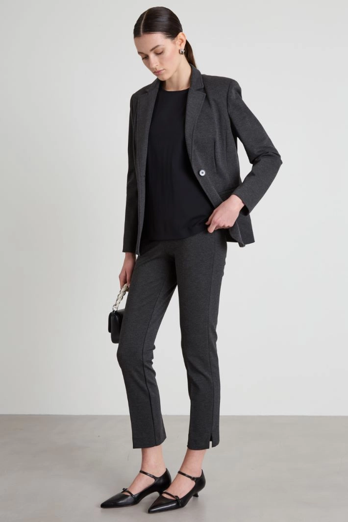 Slim-fit jersey blazer - DARK GREY