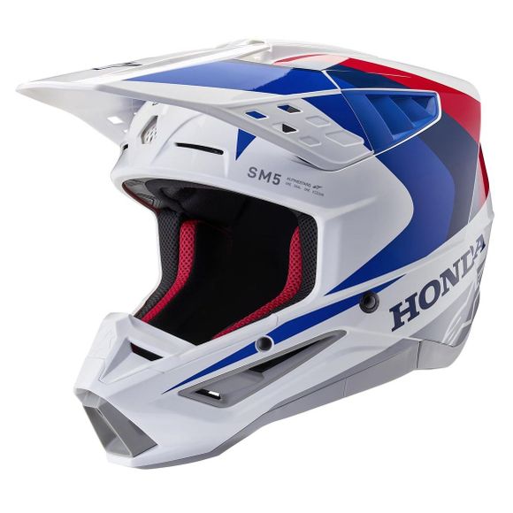 Casque cross Alpinestars S-M5 - HONDA 2024 - Bleu / RougeRef : AP3166