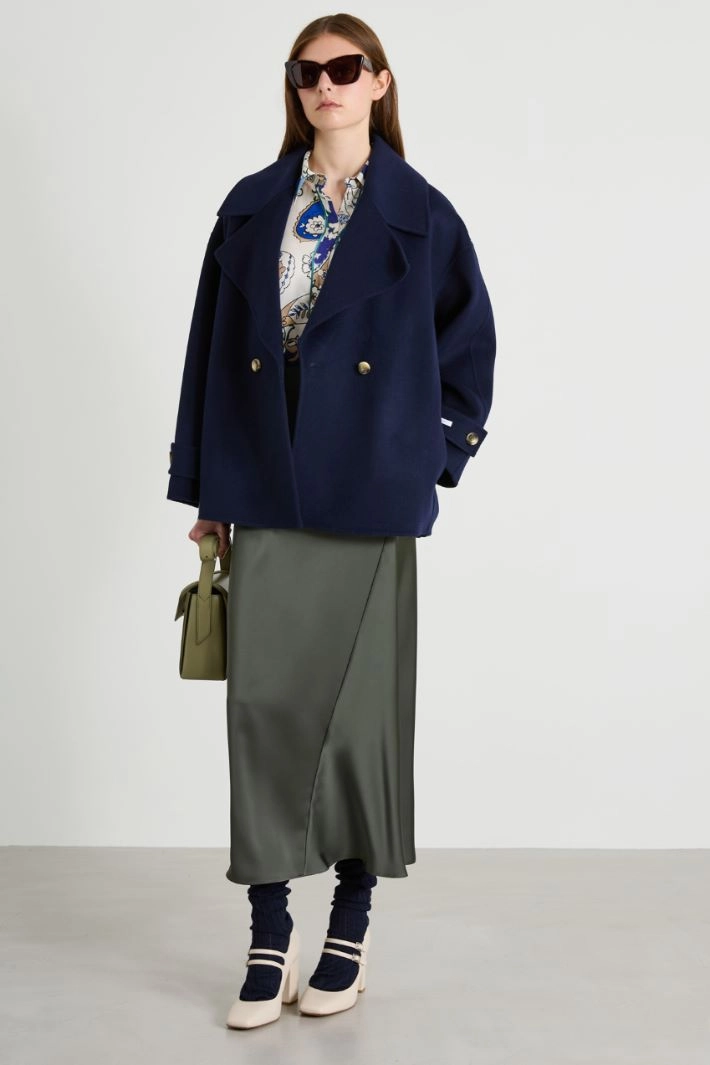 Double drap pea coat - BLUE