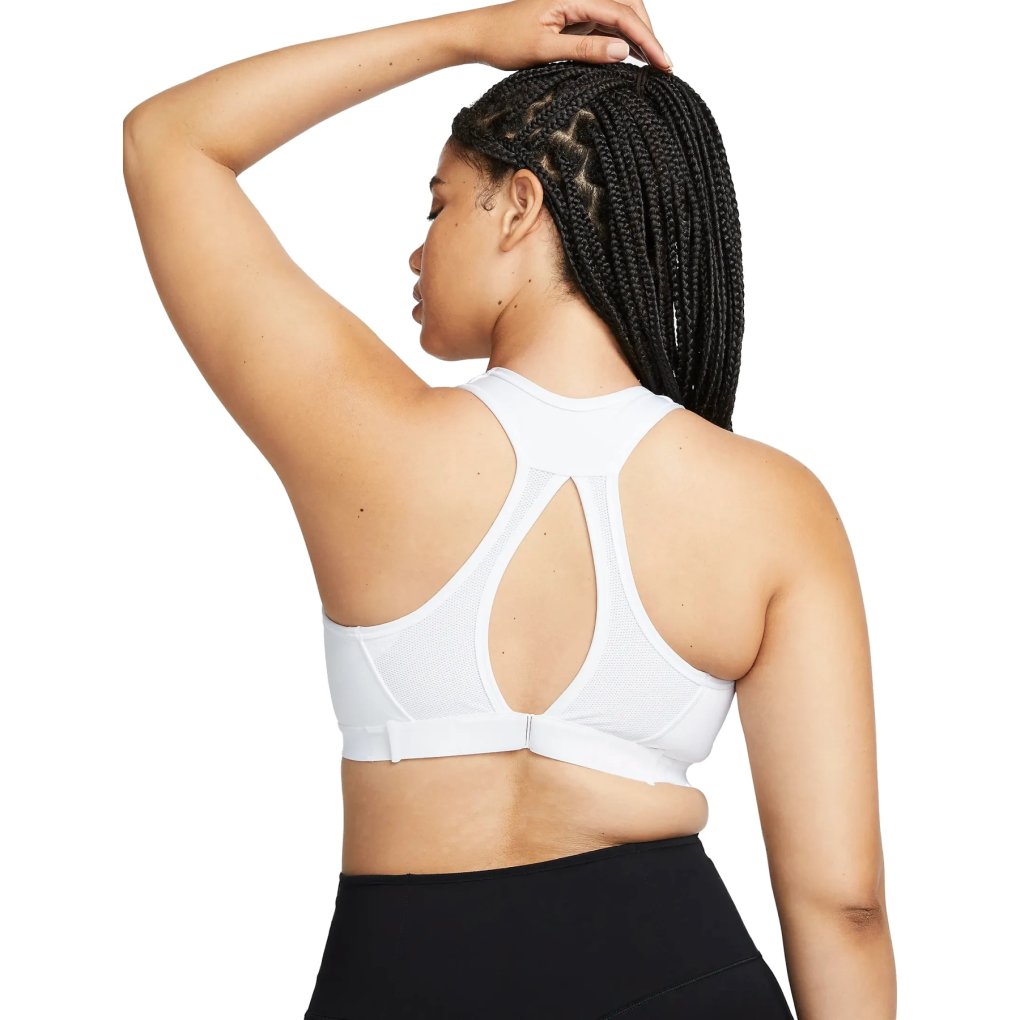 Nike Dri-FIT Swoosh High-Support Unpadded Sports Bra Women - white/white/black DX6815-100
