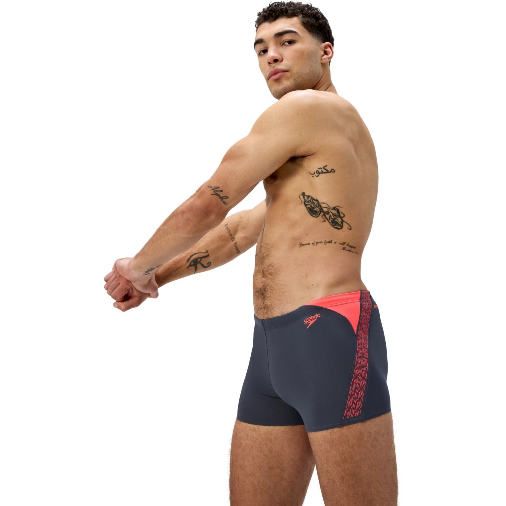 Speedo HyperBoom Splice Aquashort Men - grey lead/neon coral