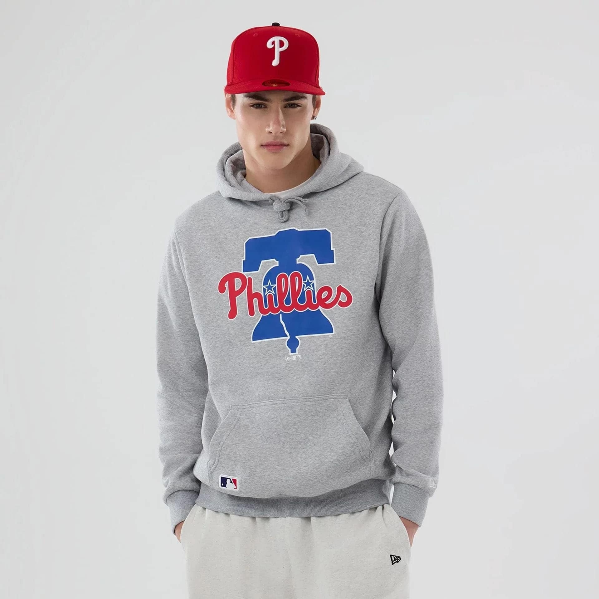 Philadelphia Phillies Team Logo New Era MLB Hoodie Gray