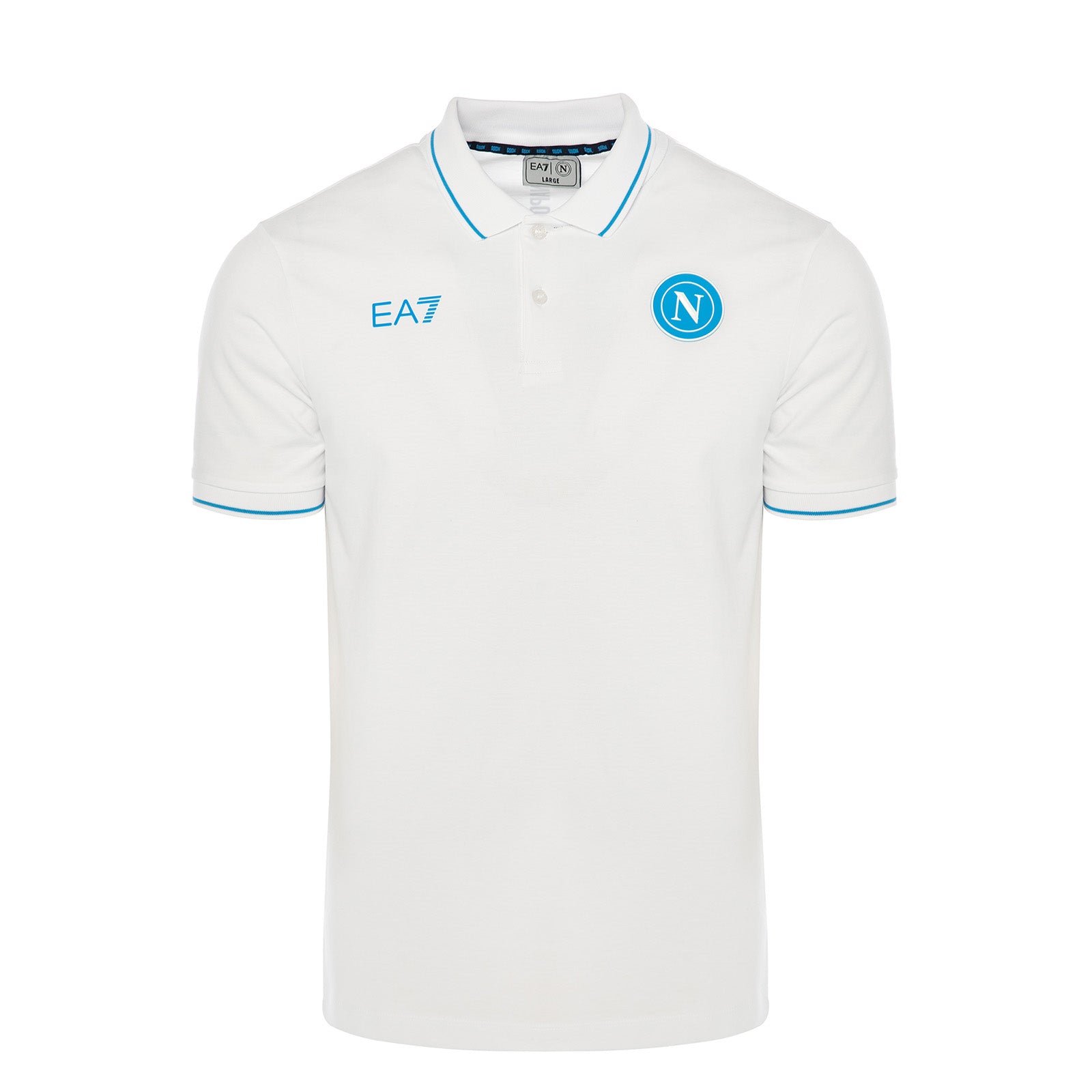 SSC Napoli Short-sleeved White Piqué Polo For Kids 2025/2026
